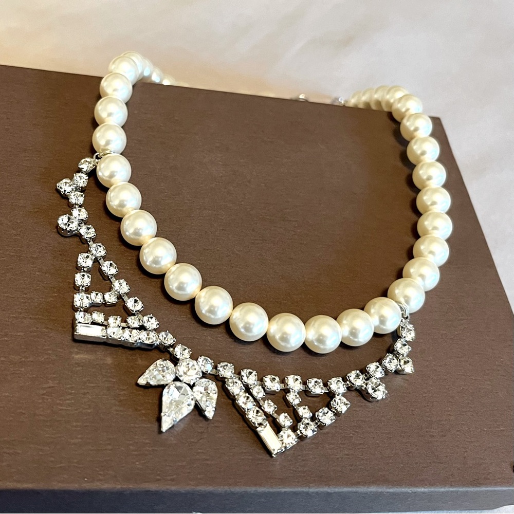 JOOMI LIM Mini Crystal Necklace with Pearls